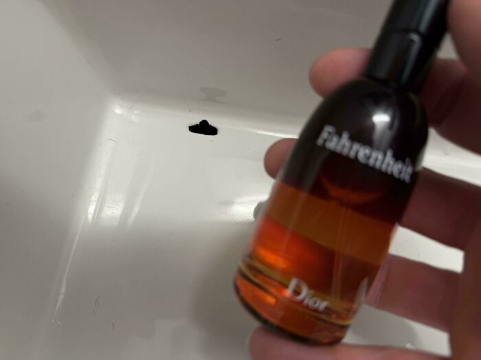 Thought I Broke My Favorite Cologne Bottle, But Nope, Just A Hole In The Sink!