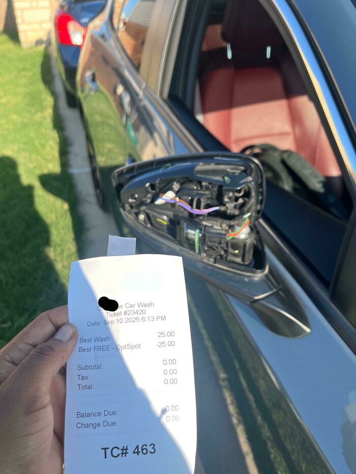 Free Car Wash Took My Sideview Mirror Off (Oops)