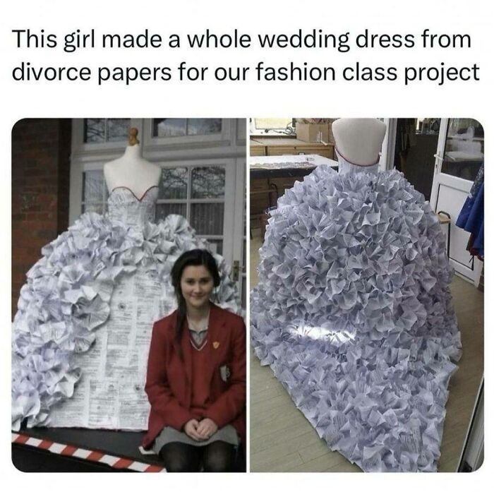 Divorce Papers? She Made Them Into A Wedding Dress And Nailed It