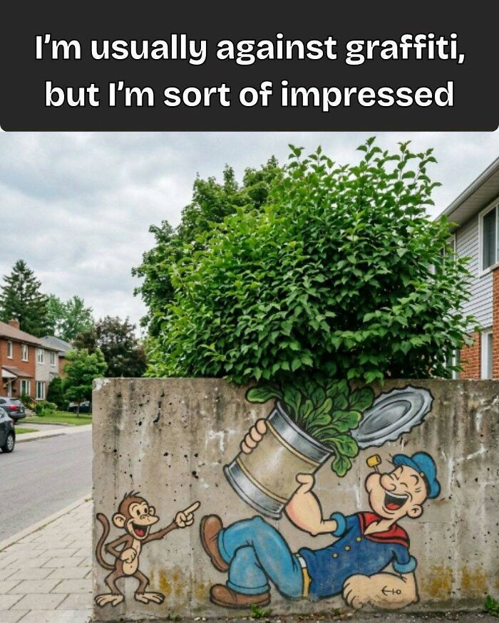 Someone Turned A Bush Into Popeye’s Spinach Can And It’s Hilarious