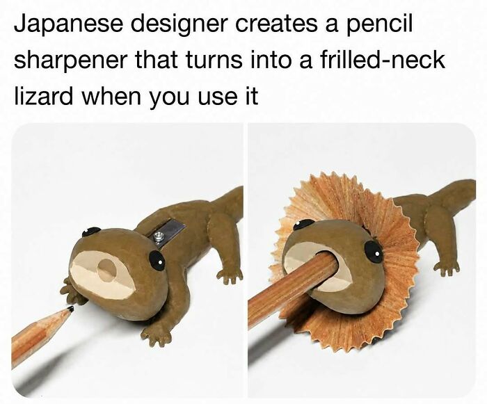 This Lizard Pencil Sharpener Uses Shavings For The Art. Genius!