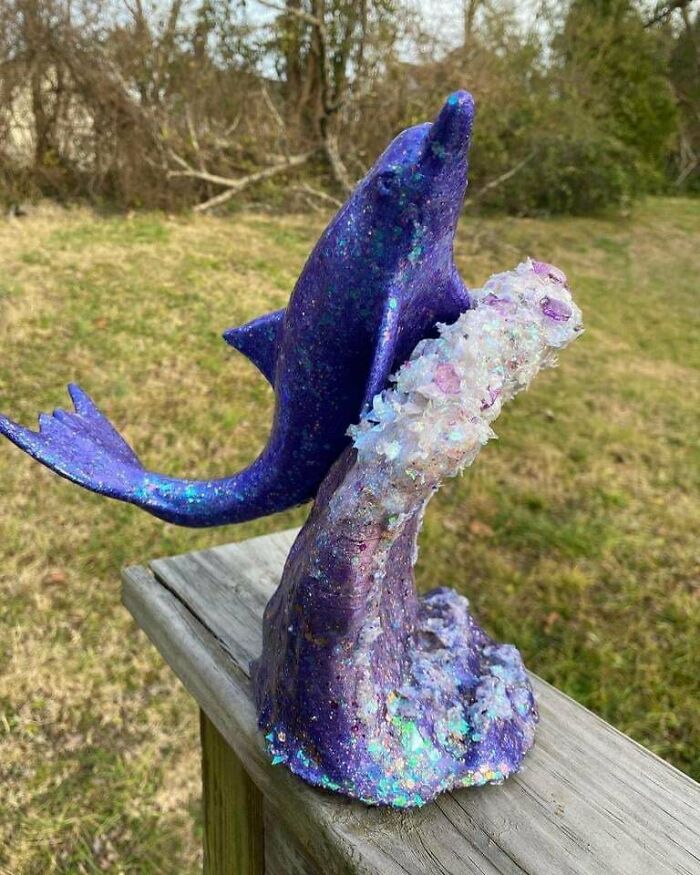 Dolphin Riding A Wave Sculpture – One Of My Faves!