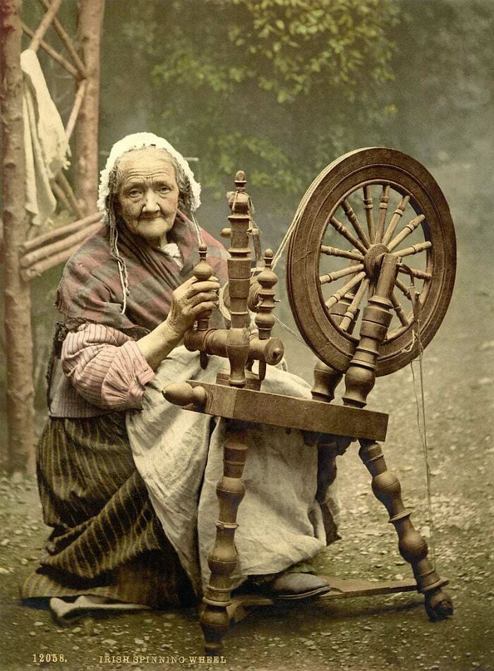 Irish Woman With Spinning Wheel, 19th Century (Spin Me Right Round)