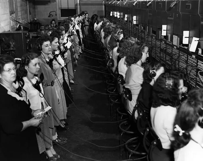 Phone Operators Ready For Shift Change, 1930s (Switch to the Fun!)