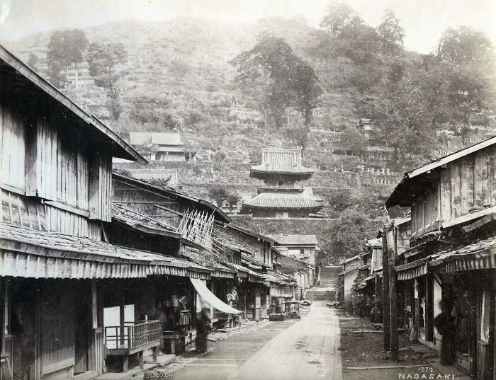 Temple Street In Nagasaki, 1863 (Old Town Charm)