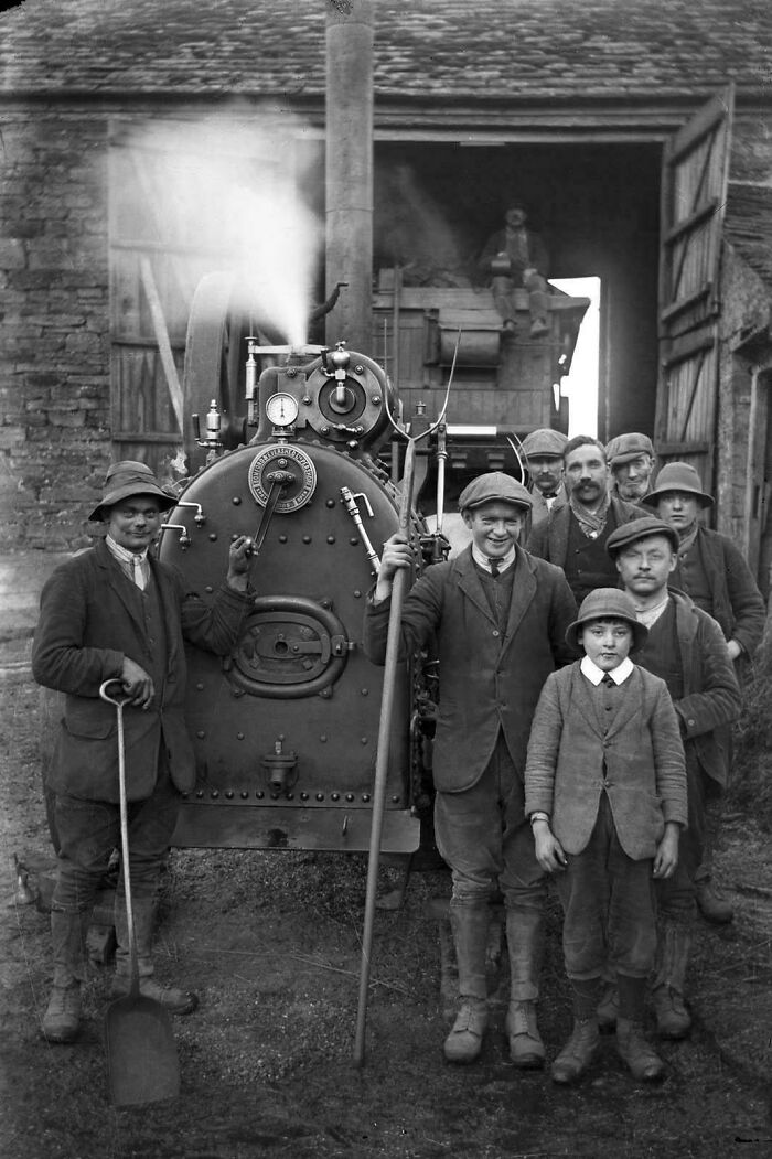 Men With Steam Engine, 1885 (Big Machines and Bigger Beards)