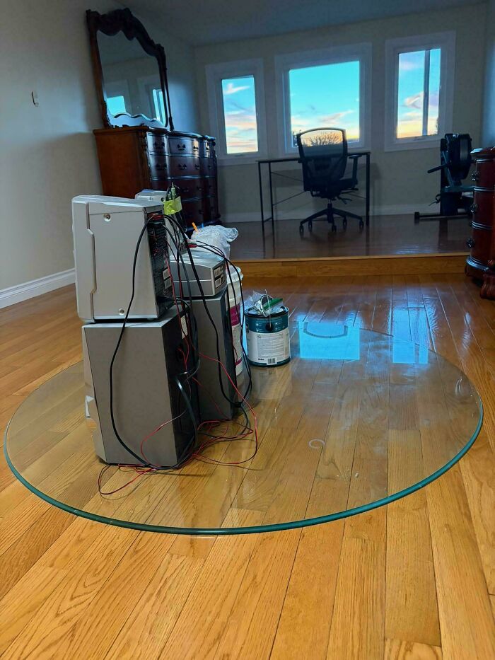 Glass Table Stuck To Floor?! How Do We Get It Off?