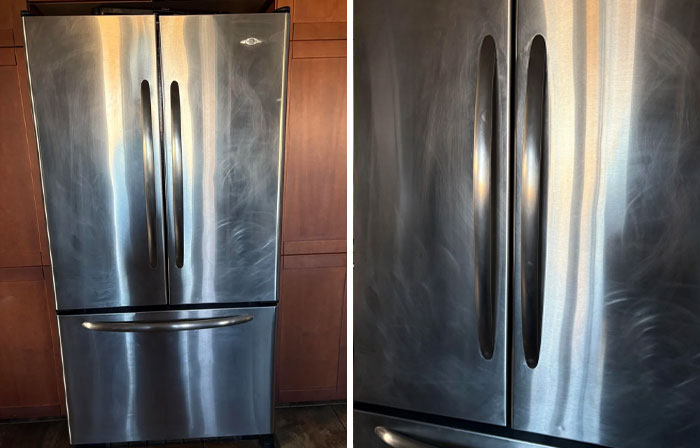 Kid Scrubbed Stainless Steel Fridge With Scratchy Sponge — How To Fix?