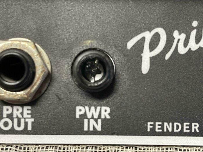 Two-Year-Old Put Screw In Guitar Amp Power In — How To Get It Out?