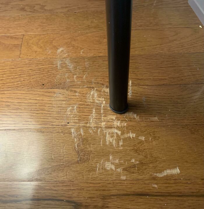 Bed Frame Scratched Apartment Floor — How To Hide?