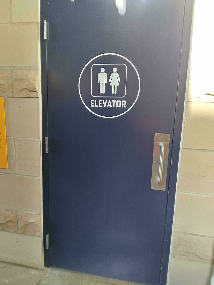 Great, So Both Genders Can Use This Elevator!