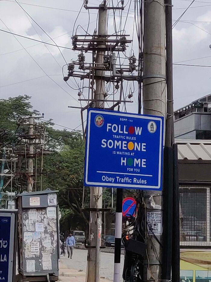 A Sign That Looks Like It Says "Follow Someone Home"