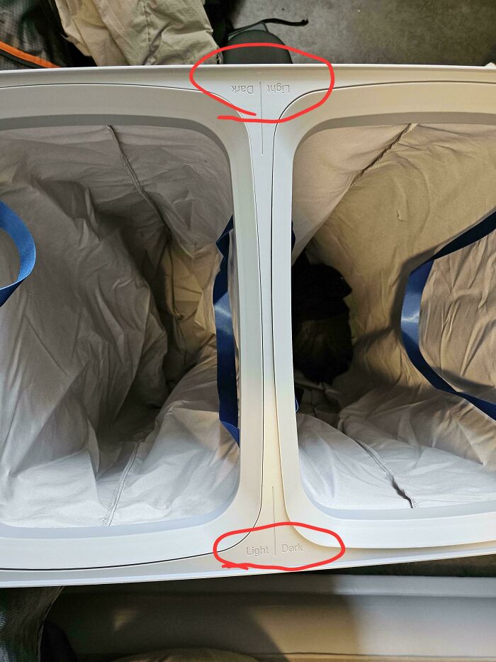 This Double Laundry Bag Sends Confusing Signals