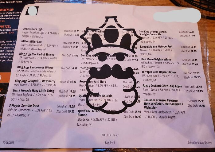 This Menu’s Logo Blocks The Words And Makes It Impossible To Read
