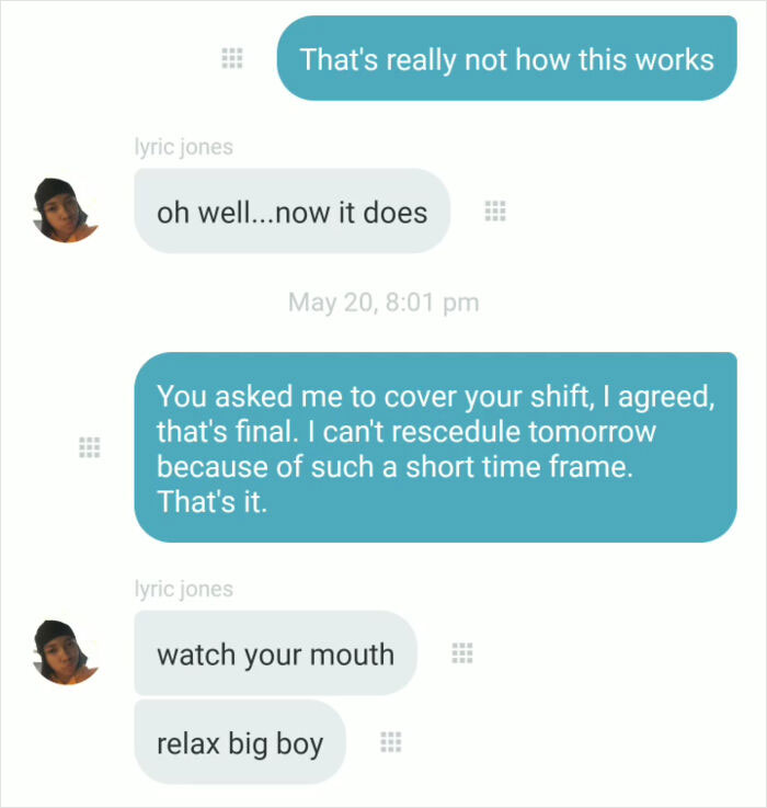 Coworker Asked Me To Cover Her Shift Over a Week Ago, Then Demanded It Back the Day Before