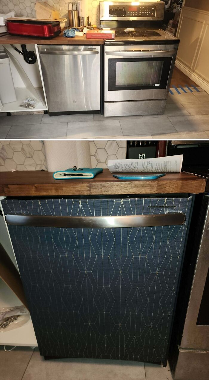 Dishwasher Gets Wrapped—Style Upgrade!