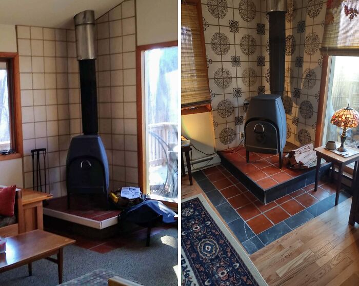 Woodburning Stove Remodel: Cozy and Fresh