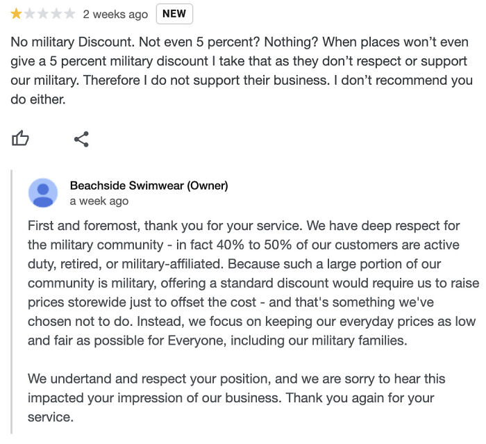 Military Discount, Because Why Not?