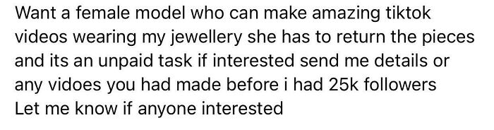 Wants a Model to Shoot Free Videos and NOT Give Jewelry? LOL!