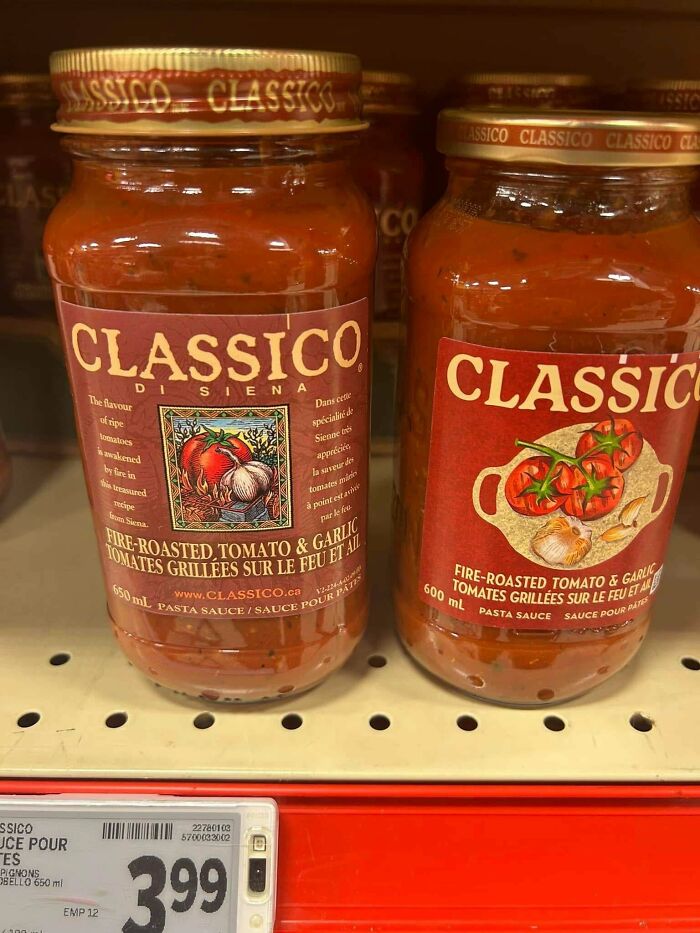 Pasta Sauce Now 8% Smaller, and Water Is the New Star