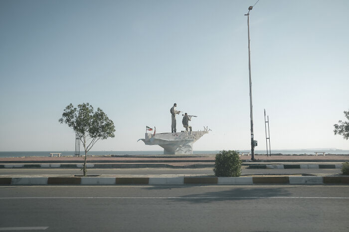 Statue Of Soldiers Watching Over The Strait Of Hormuz