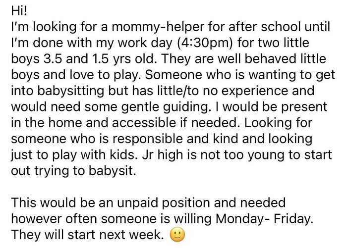 When “Looking Into Babysitting” Actually Means “Looking For Free Childcare”