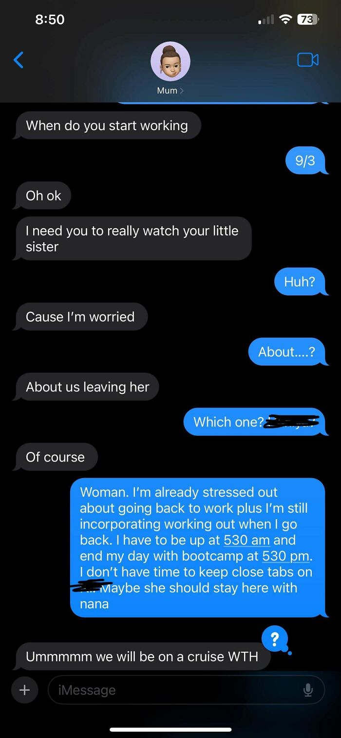 Parents Expect Me To Babysit My 18-Year-Old Sister All Day While They Cruise. Say Whaaat?