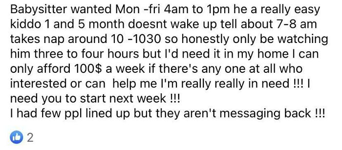 Babysitting At 4 AM For $2 An Hour? Ha, Good Luck!