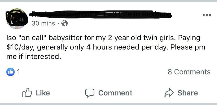 Be ‘On Call’ For Two Toddlers At $2.50/Hr? Um, No Thanks