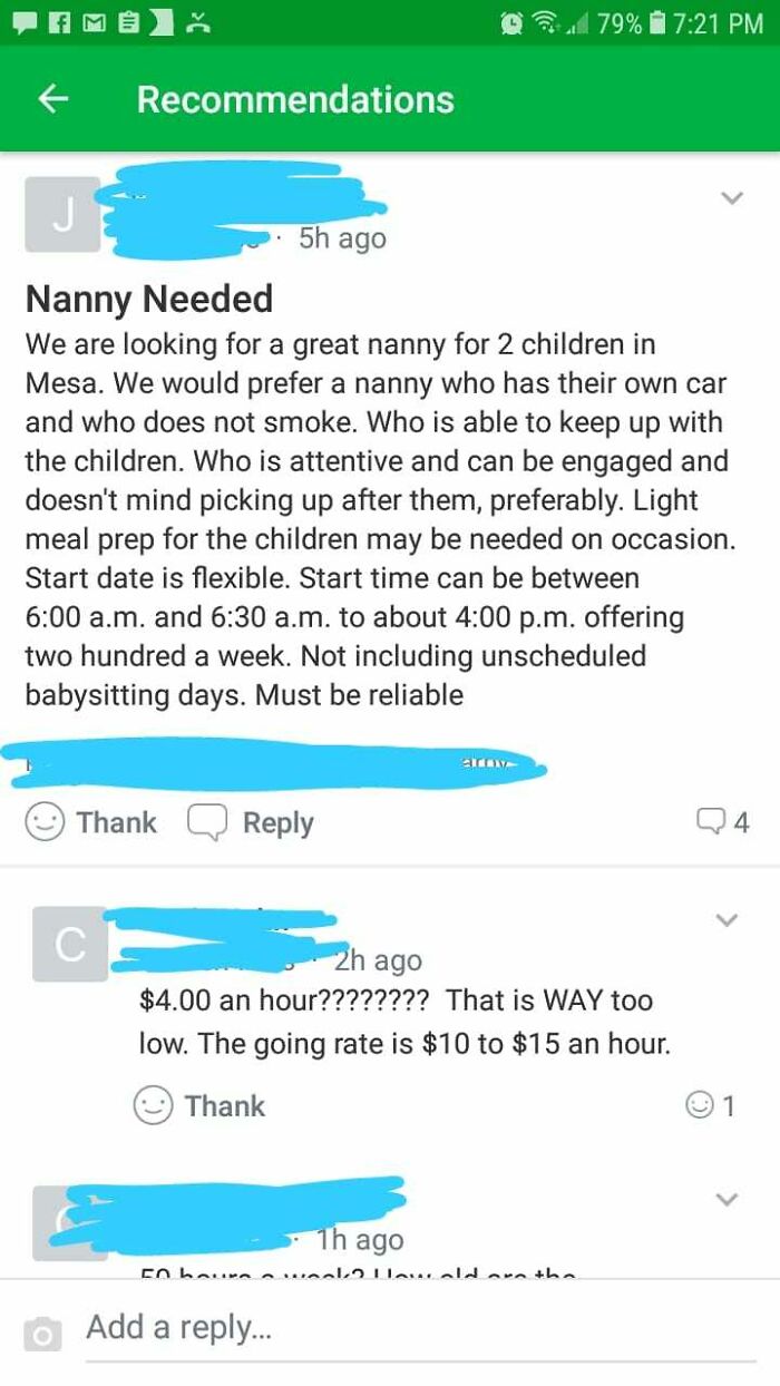 Lady Wants To Pay $4 An Hour For Babysitting. Yeah... No.
