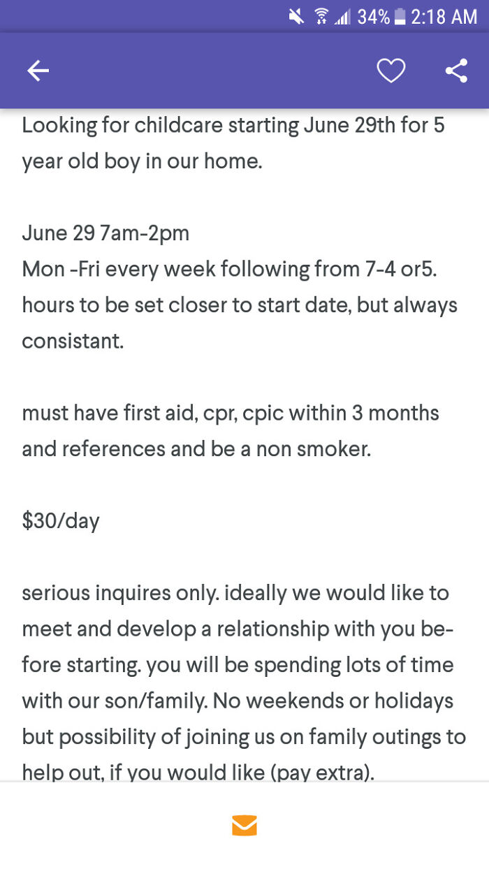 Babysit Full-Time, Get $30 A Day! Sounds Like A Steal...