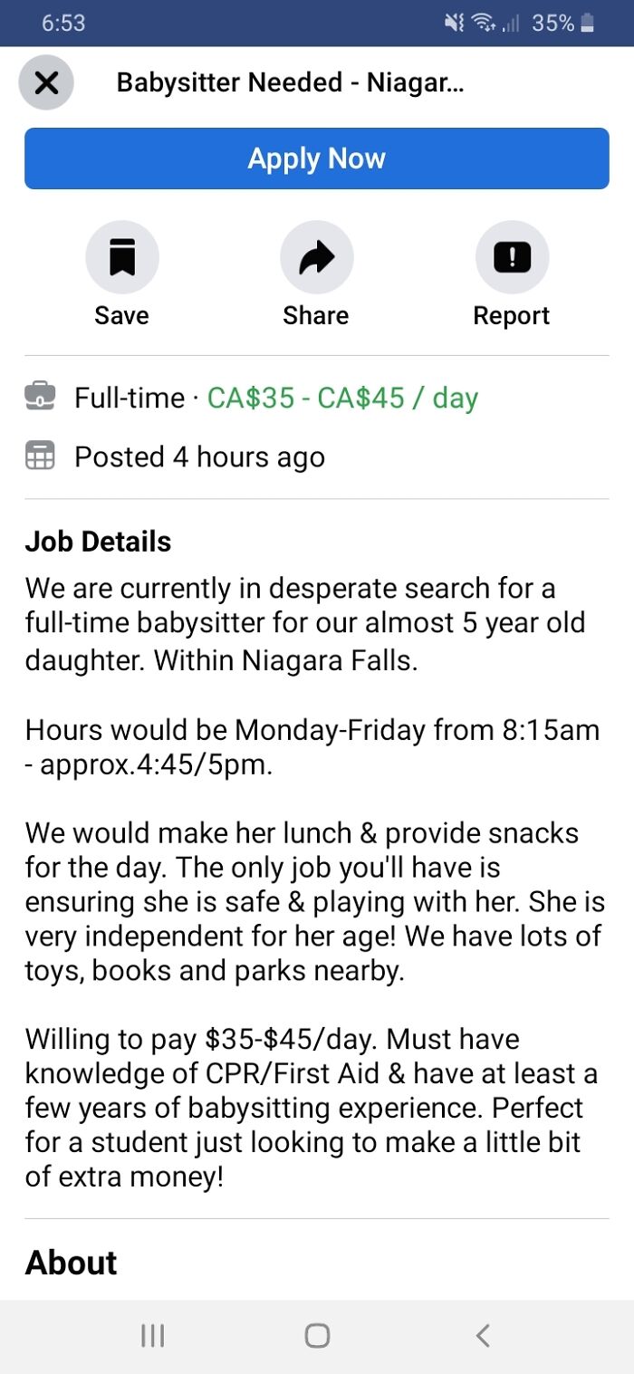 Wants To Pay Up To $45 For 8 Hours Of Babysitting In Minimum Wage $14 Zone