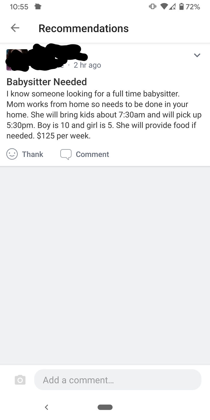 Wants To Pay Peanuts For 2 Kids, 10 Hours A Day Babysitting. Ouch.