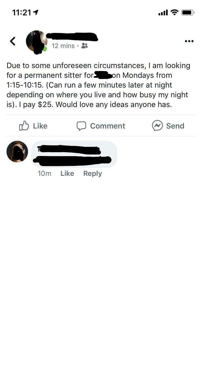 Offering $2.75 An Hour For A 9 Hour Babysitting Shift. Who’s In?!