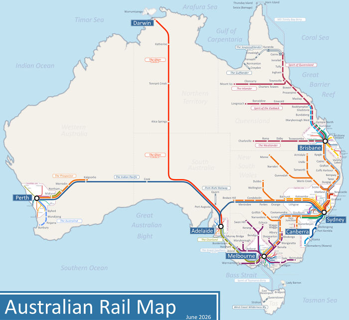 Australia’s Rail Network: More Coastline Love Than You’d Expect