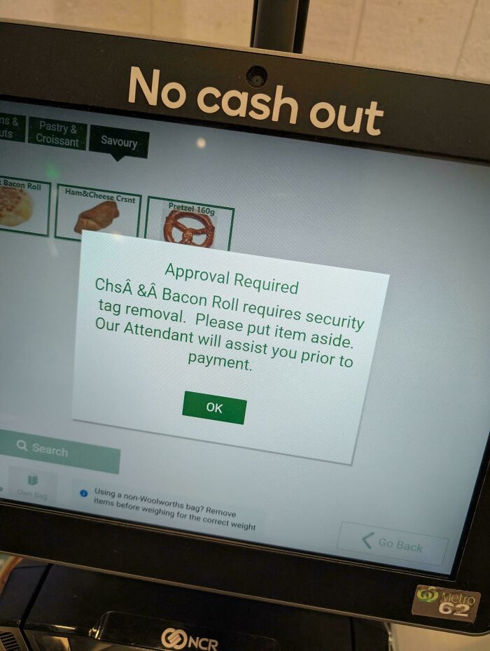 Woolworths Put A Security Tag On A Cheese And Bacon Roll. Because Of Course They Did.