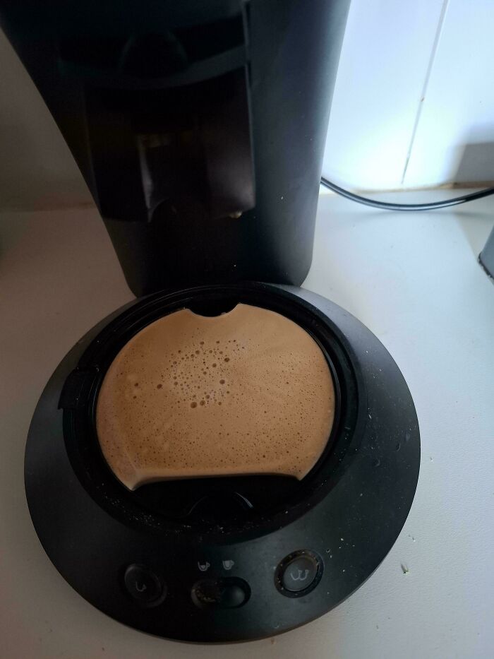 Made A Cappuccino But Left My Cup Behind. Coffee Goes Floor, Not Mouth