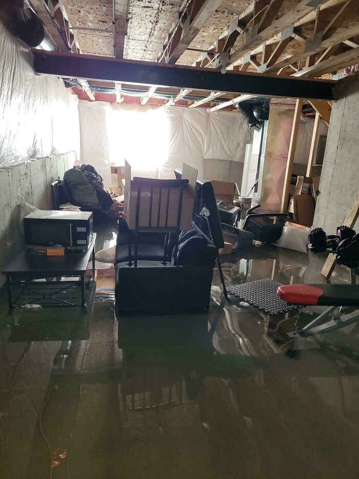 Garden Hose Left Running Overnight. Basement Now Swimming Pool