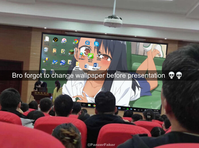 Forgot To Change Wallpaper Before Presentation. Awkward!