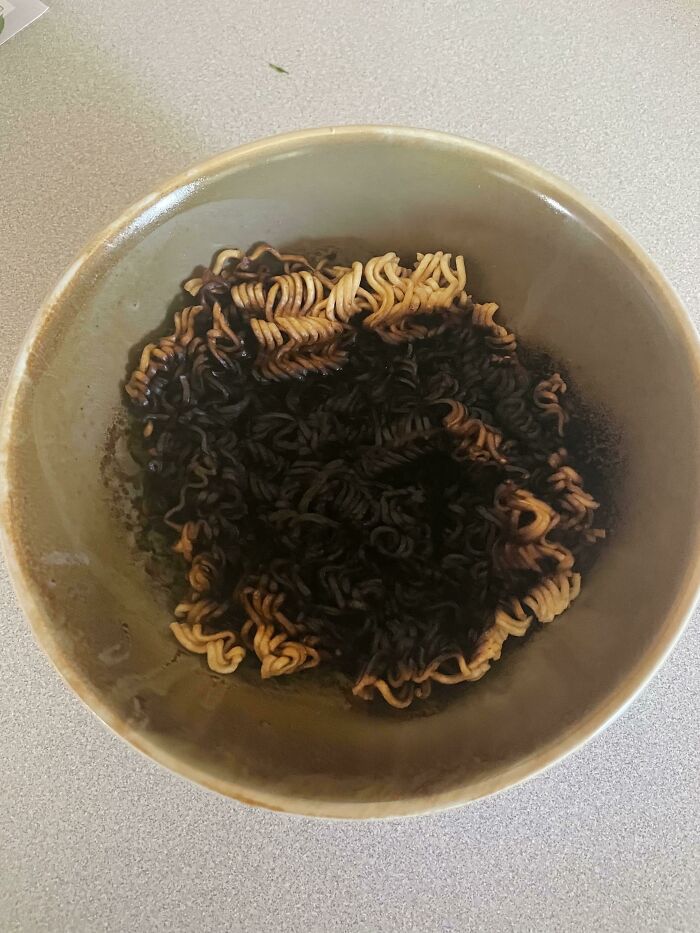 8-Year-Old Took Out Flavor Packet But Forgot To Add Water. Instant Ramen Disaster