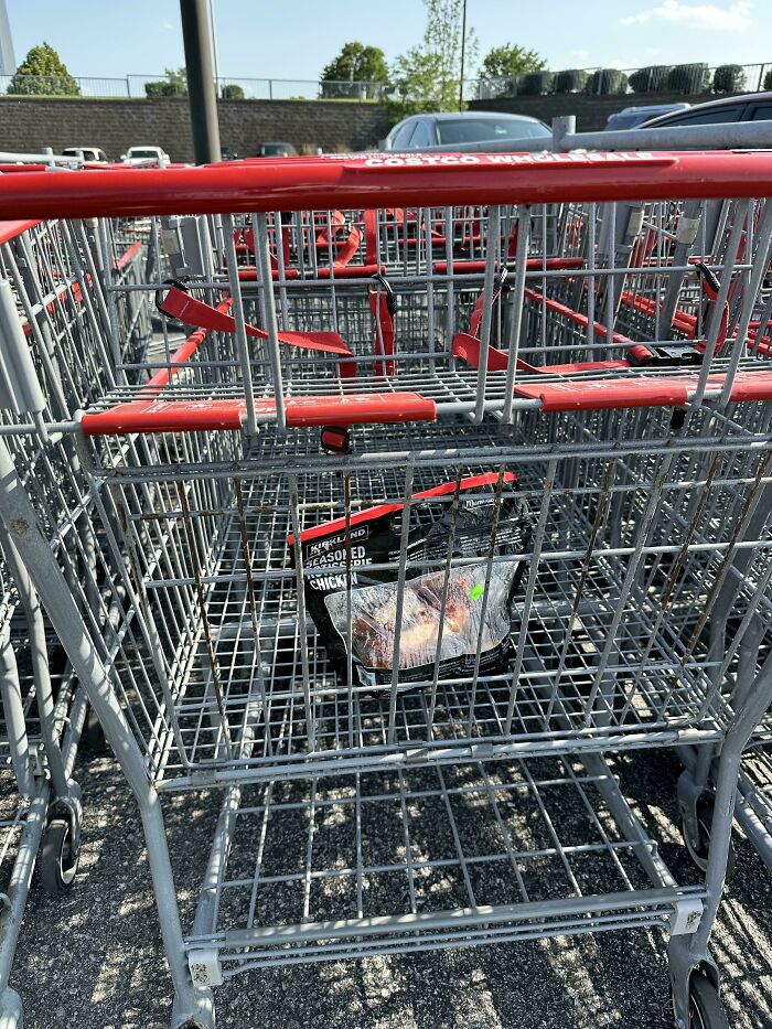 Somebody Left Their Costco Rotisserie Chicken In The Cart. Poultry Abandonment