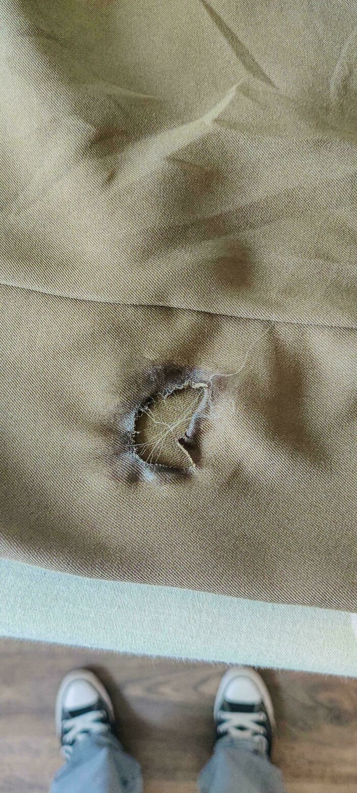 Forgot To Check Iron Temperature Before Ironing Favorite Pants. Ruined!
