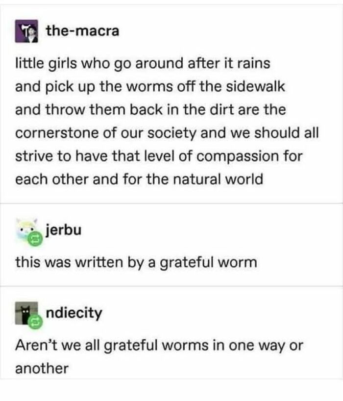 This Was Written By A Grateful Worm And It’s Somehow Inspiring