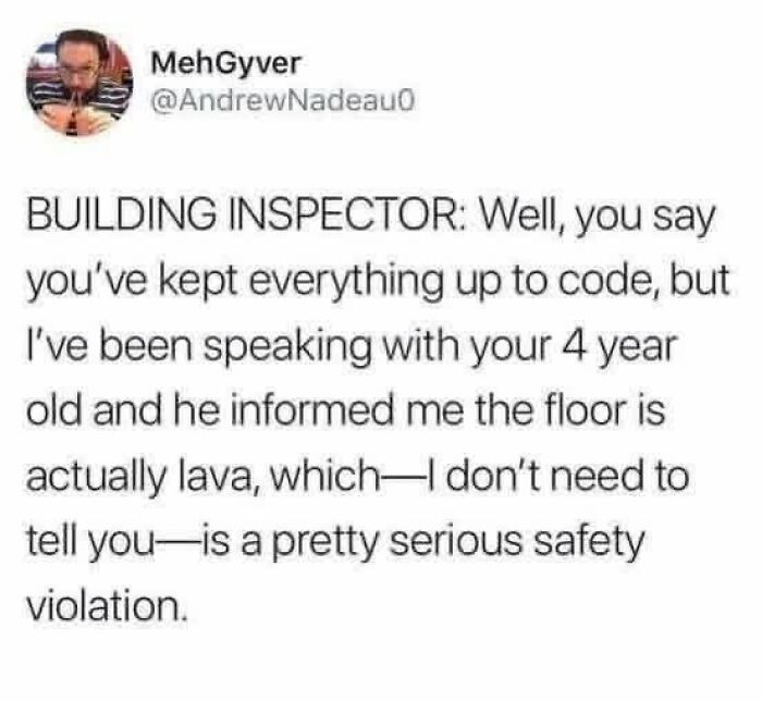 Building Inspector Reporting For Duty!