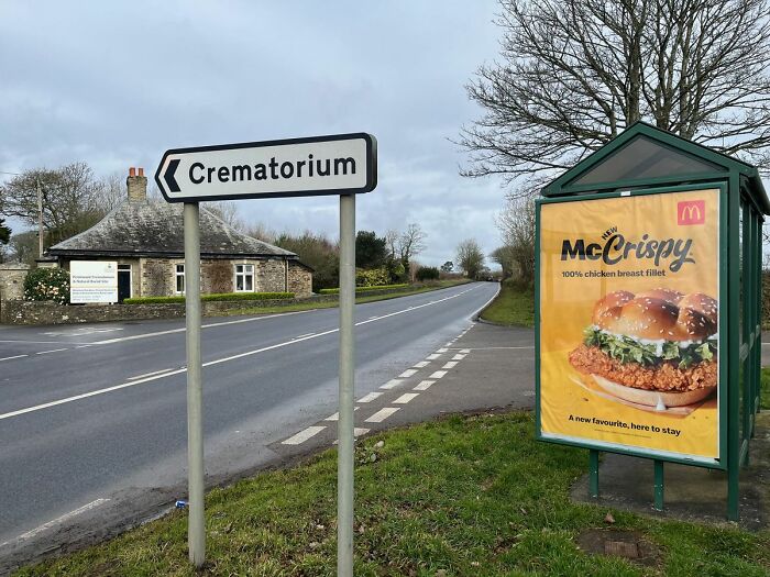 McDonald's Crispy Chicken Near a Crematorium? Yikes!