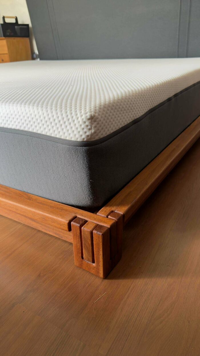 My First Homemade Wooden Bed—Proud Moment!