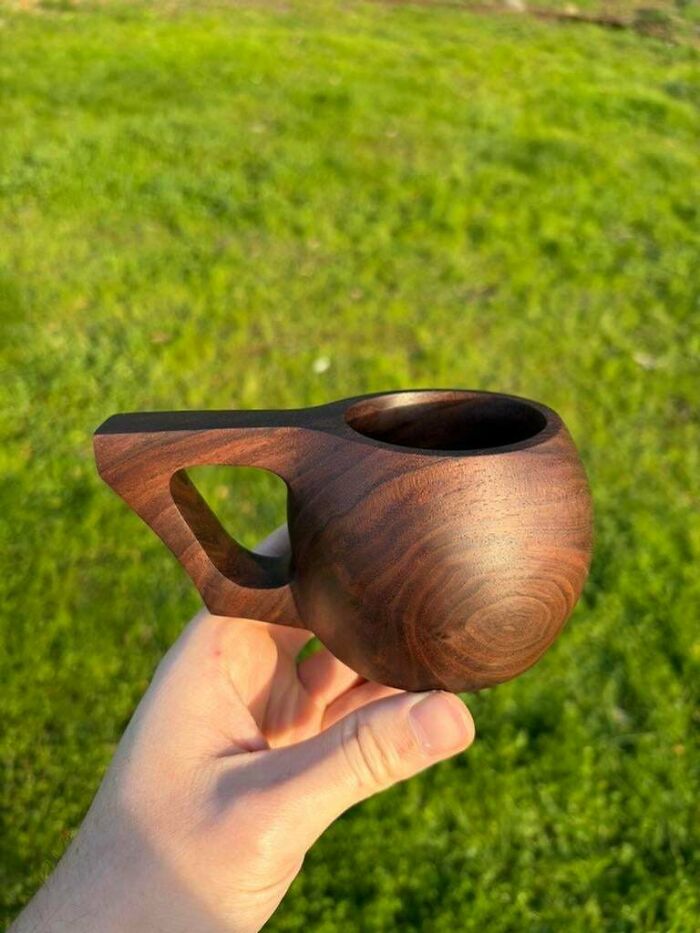 Carved A Walnut Cup Using A Dremel—Precision Fun!