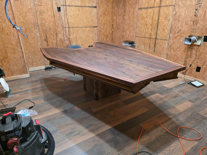 Solid Walnut Gaming Table Ready For Epic Game Nights