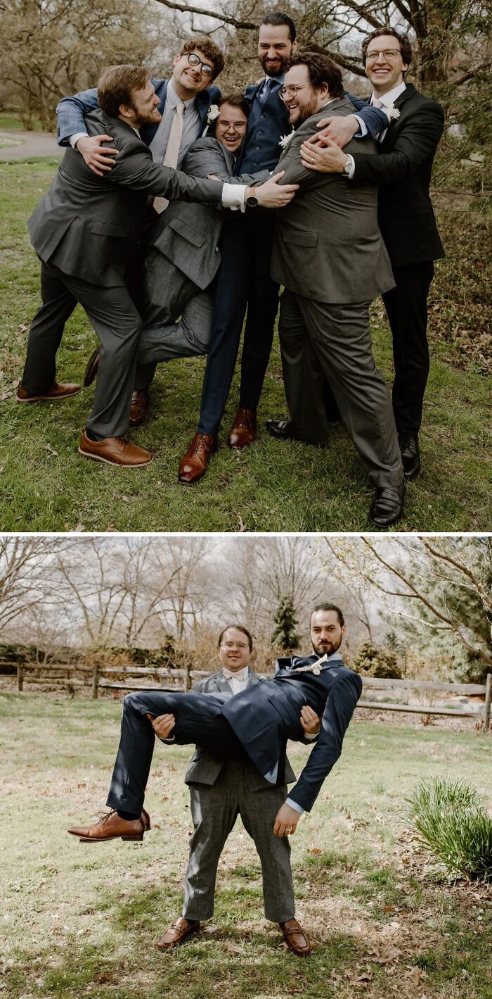 The Groom And His Groomsmen Were Having Way Too Much Fun With Their Photos
