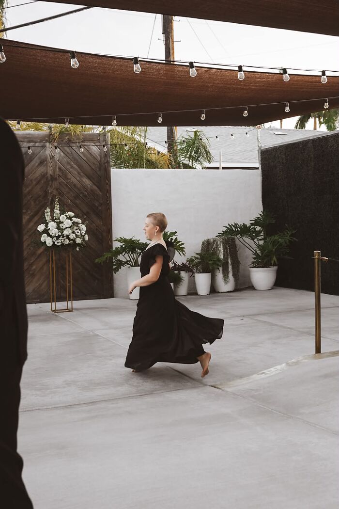 Niece Threw Off Her Wig And Shoes Post-Ceremony — Freedom!